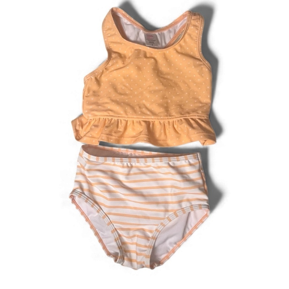Ruffle Butts Melon Polka Dot Tankini Size 5